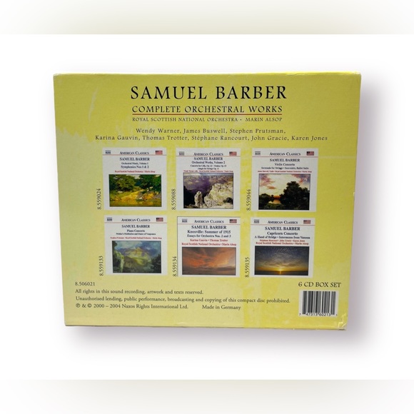 Samuel Barber Complete Orchestral Works (Audio CD) - Picture 7 of 7